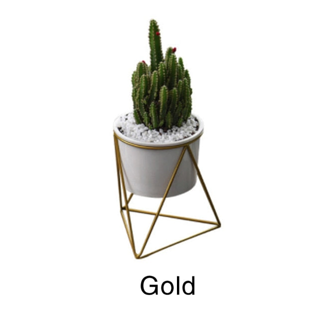 Nordic Style Geometric Iron Rack Flower Pots - Image 7