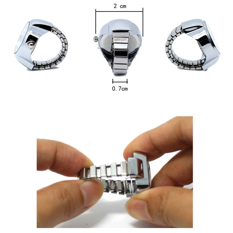 Creative Quartz Stainless Steel Watch Ring - Image 2
