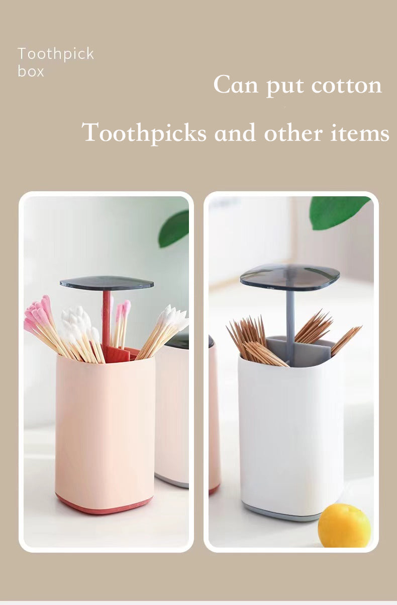 Elegant Pop-Up Toothpick Cotton Swab Storage Dispenser - Image 5