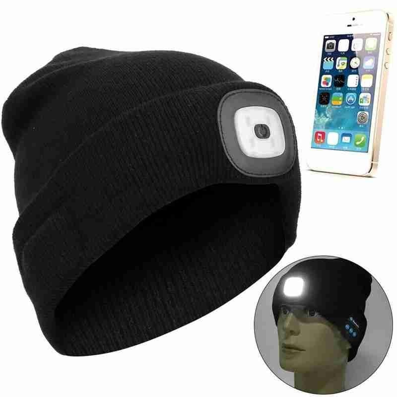 Unisex Bluetooth Speaker Headlamp Beanie Hat - Image 1