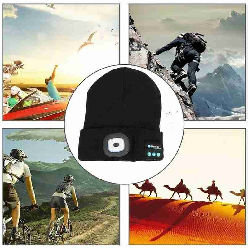 Unisex Bluetooth Speaker Headlamp Beanie Hat - Image 3