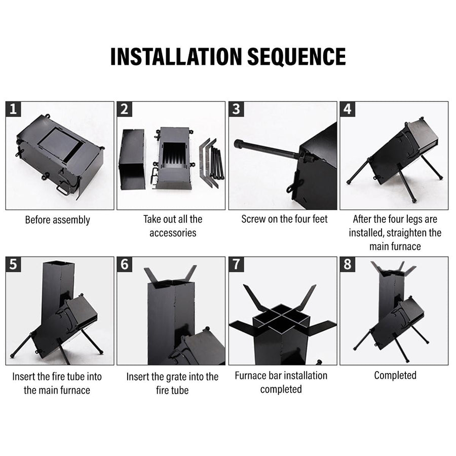 Stainless Steel Titanium Foldable Rocket Grill - Image 3