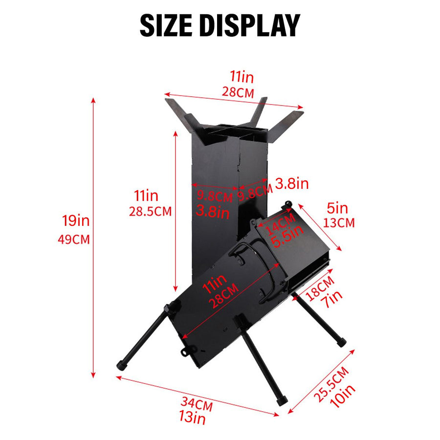 Stainless Steel Titanium Foldable Rocket Grill - Image 8
