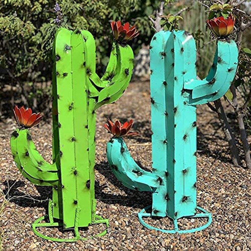 Garden Metal Art Cactus Decor - Image 1