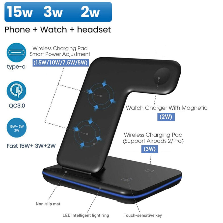 3in1 Wireless Apple Fast Charging Dock - Image 1