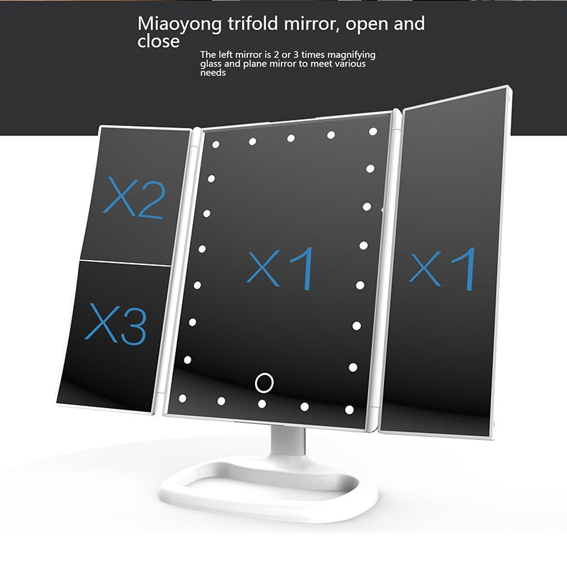 Foldable LED Touch Screen Makeup Mirror - Image 14