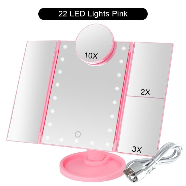 Foldable LED Touch Screen Makeup Mirror - Image 4