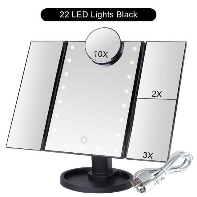 Foldable LED Touch Screen Makeup Mirror - Image 3