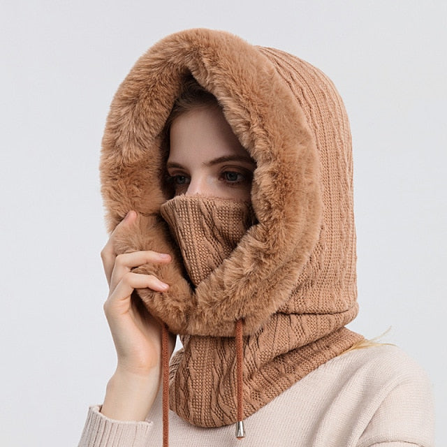 Winter Hooded Warm Thick Mask Hat - Image 32