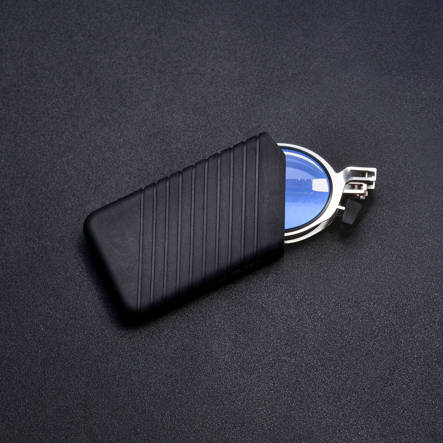 Foldable Blue Light Metal Round Reading Glasses - Image 1