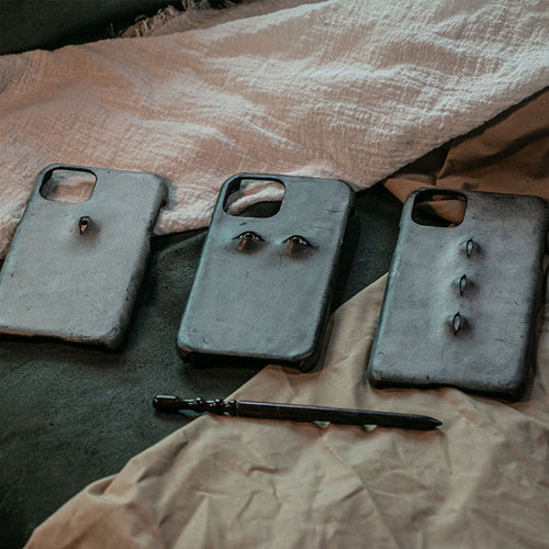 Italian Waxed Leather Creative Eye iPhone Case - Image 0