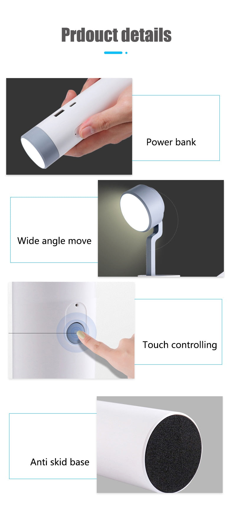 LED Mini Rechargeable Power Bank Desk Lamp - Image 10