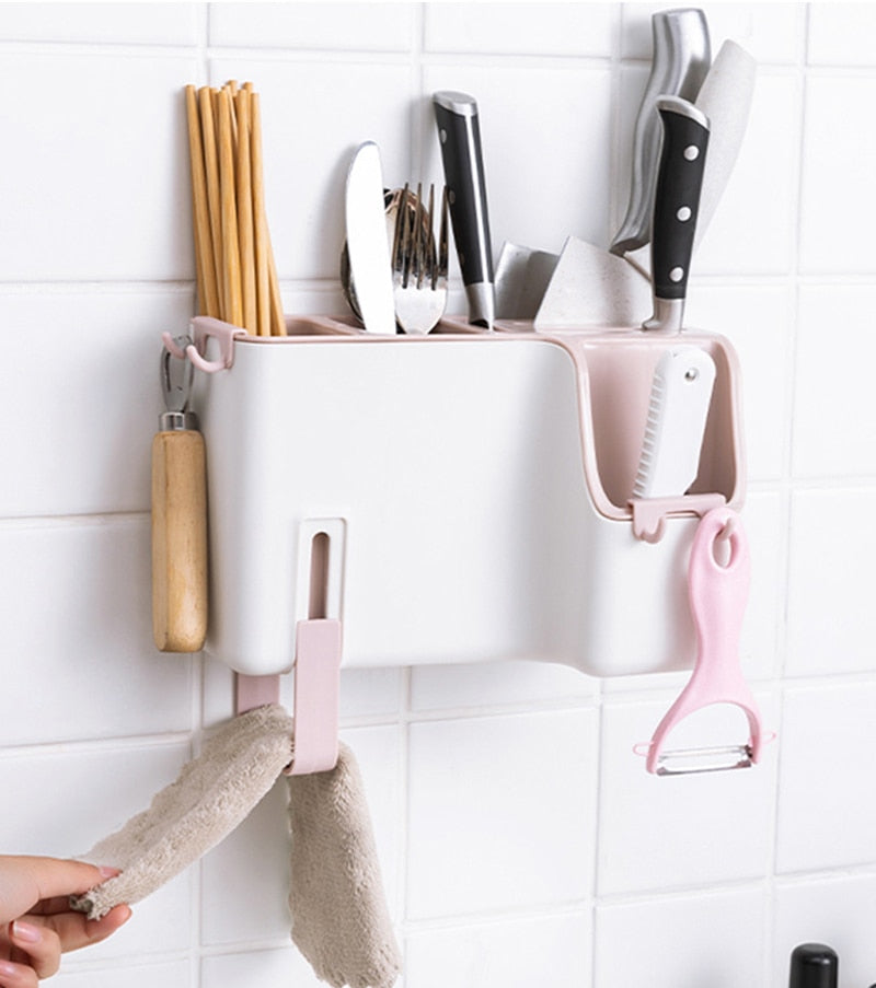 Wall-Mounted Kitchen Cutlery Drainer Rack - Image 1