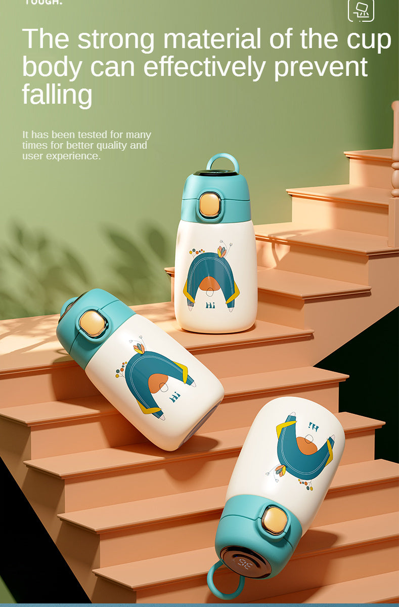 Cartoon Kids Temperature Display Thermos Bottle - Image 1