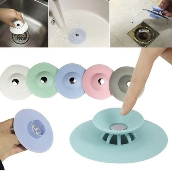Universal Floor Silicone Push Drain Stopper - Image 1