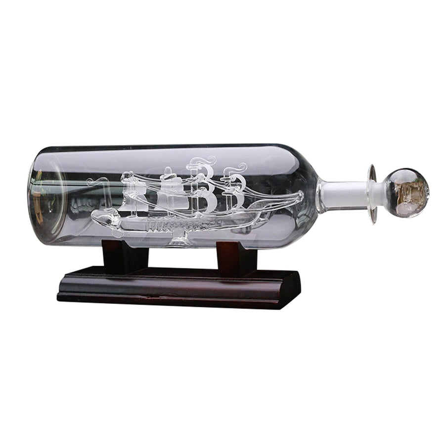 Vintage Ship in a Bottle Glass Boat Home Decor - Image 7