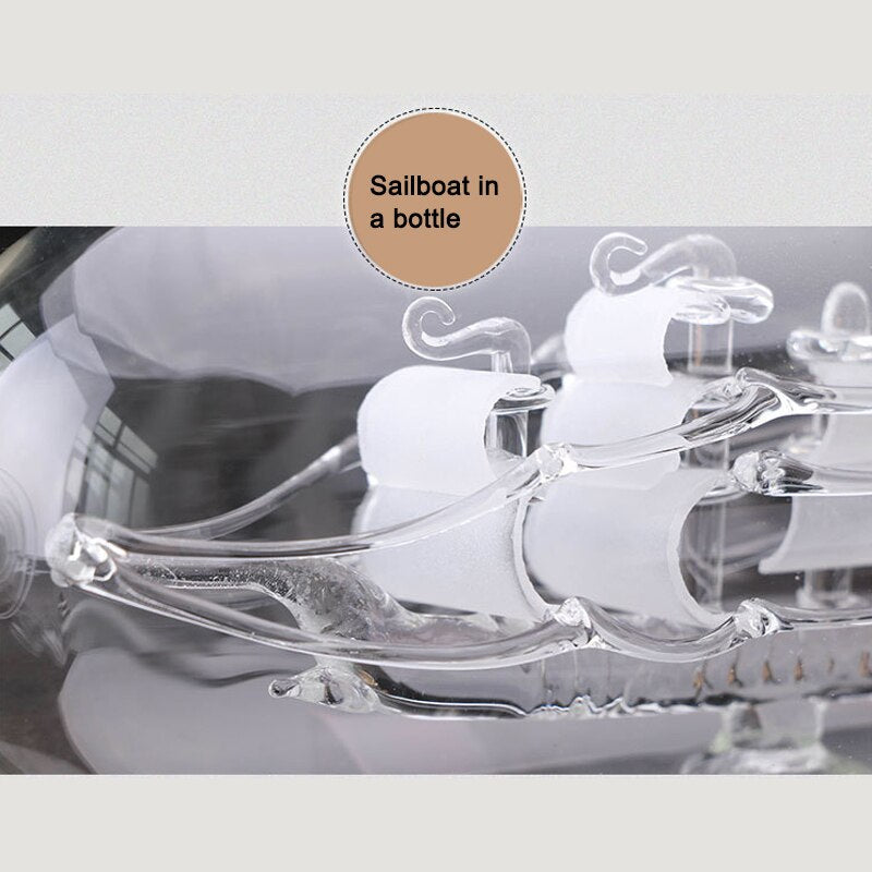 Vintage Ship in a Bottle Glass Boat Home Decor - Image 5