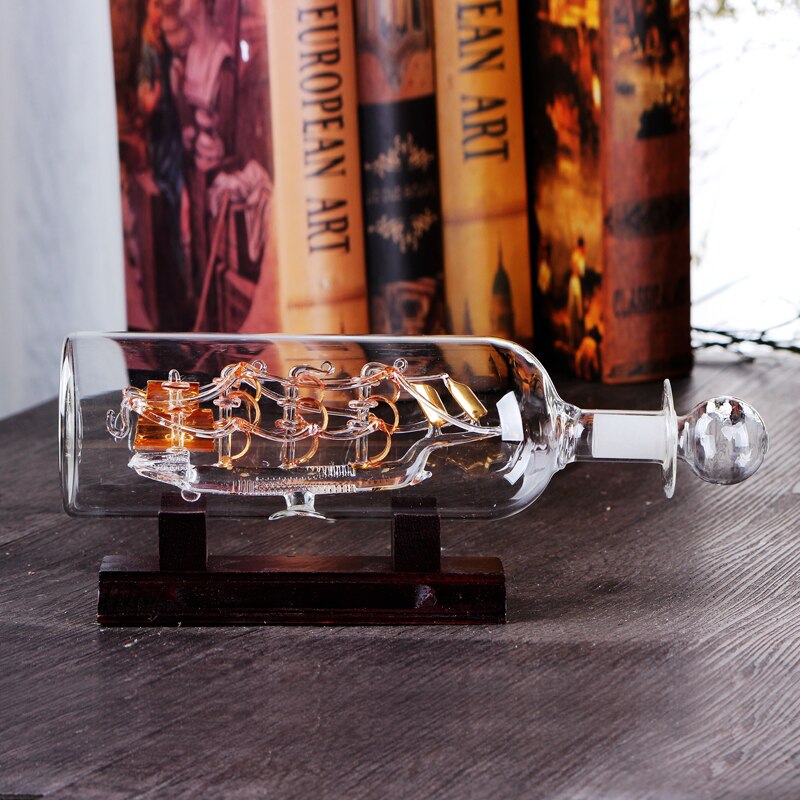 Vintage Ship in a Bottle Glass Boat Home Decor - Image 11