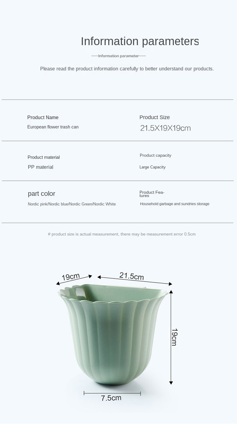 Nordic Flower Shape Hanging Trash Can - Image 1