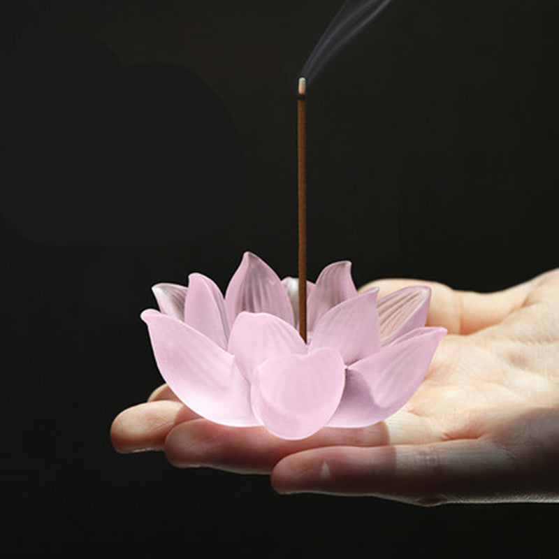 Aromatherapy Colored Glaze Lotus Incense Burner - Image 1