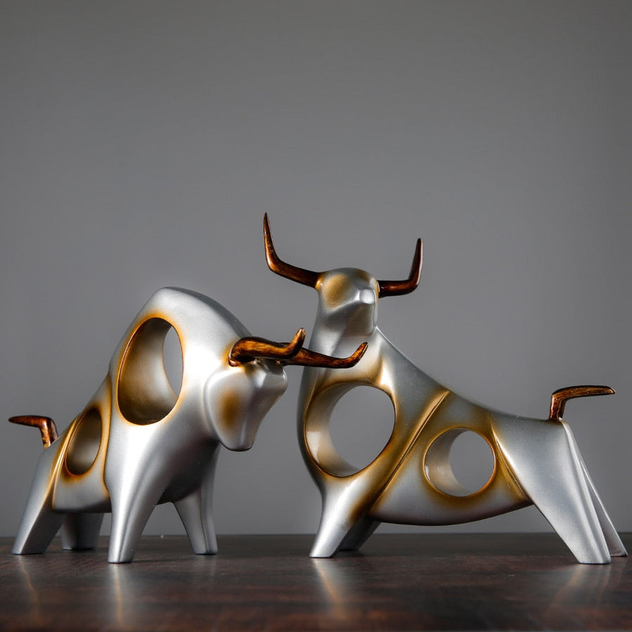 Nordic Style Bull Sculpture Home Decor - Image 1