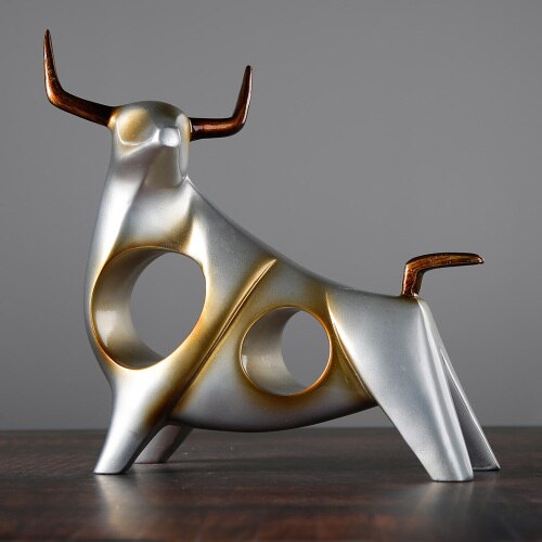 Nordic Style Bull Sculpture Home Decor - Image 9