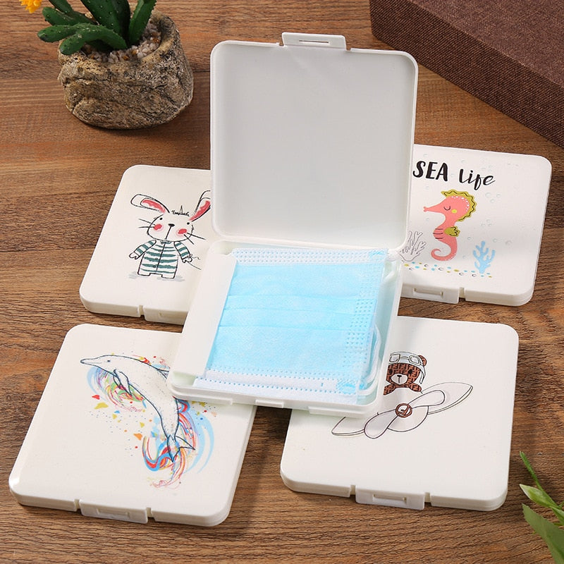 Cute Cartoon Mask Storage Box - Image 1