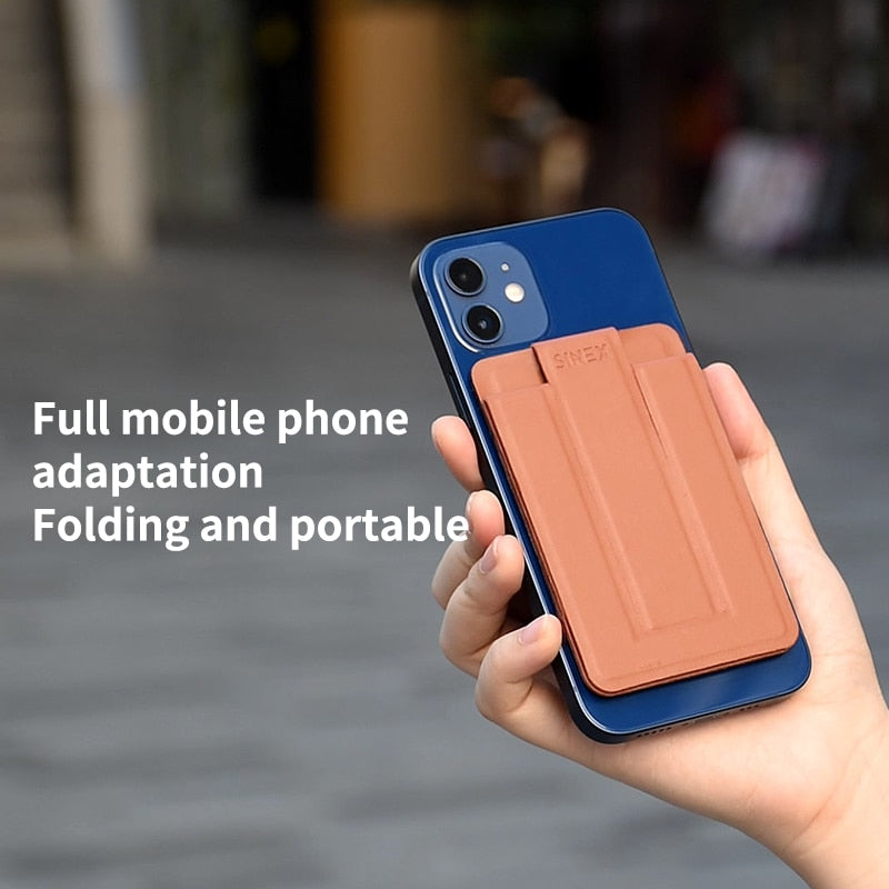 Magnetic Leather Foldable Wallet Phone Holder - Image 2