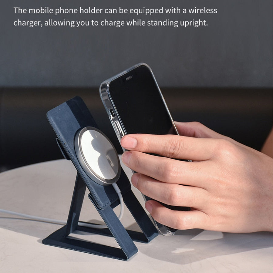 Magnetic Leather Foldable Wallet Phone Holder - Image 3