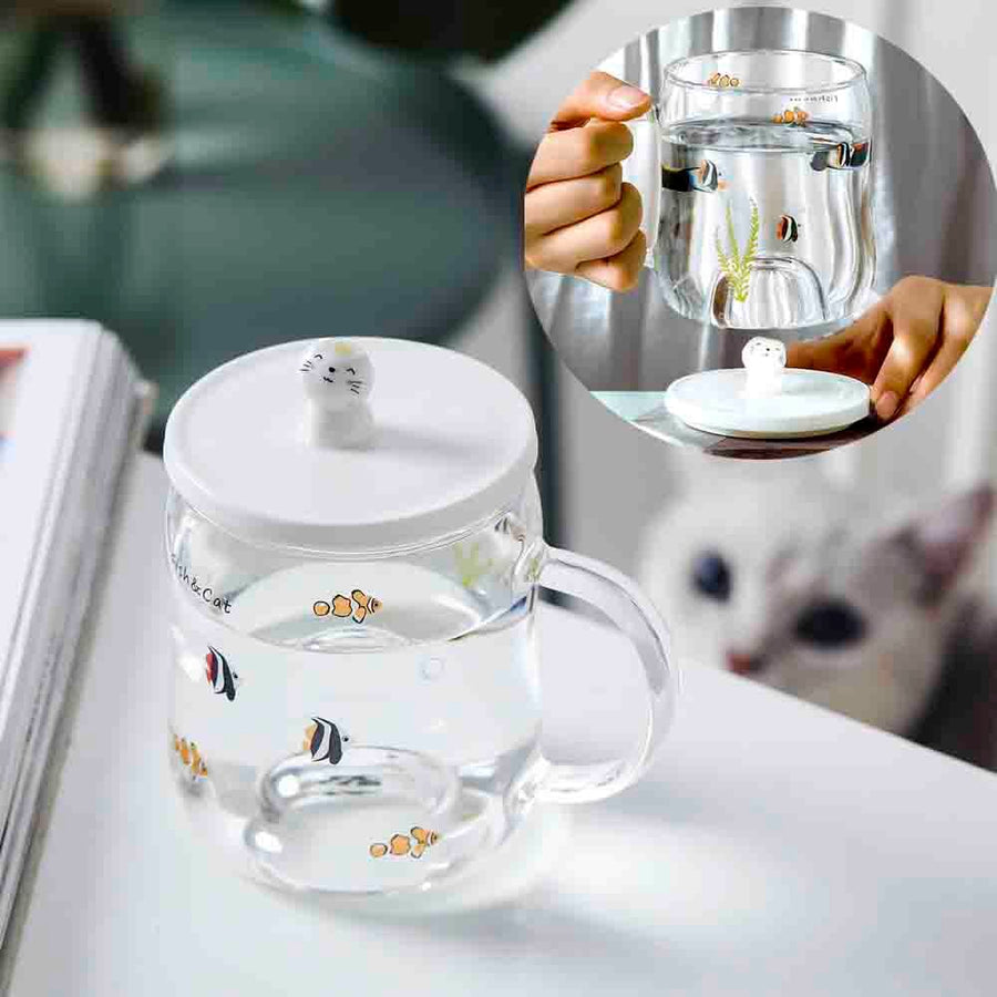 Cartoon Cat Transparent Floating Mug - Image 1