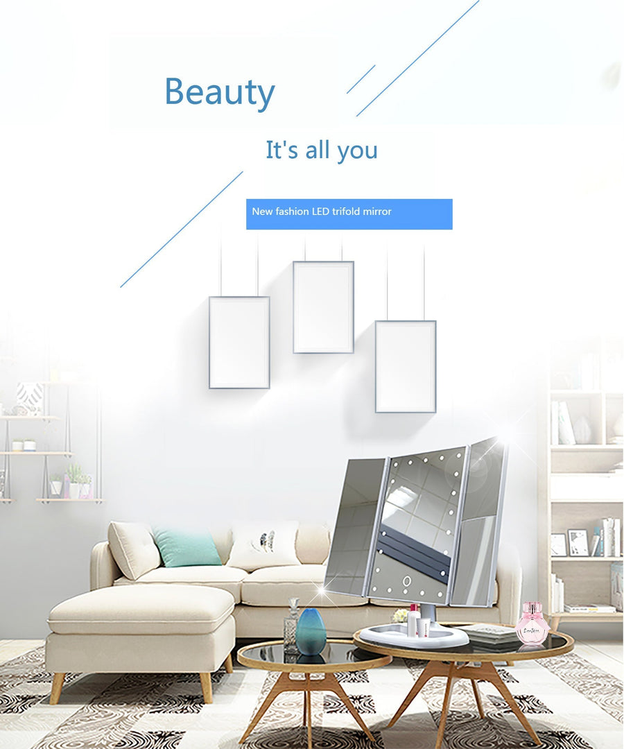 Foldable LED Touch Screen Makeup Mirror - Image 11