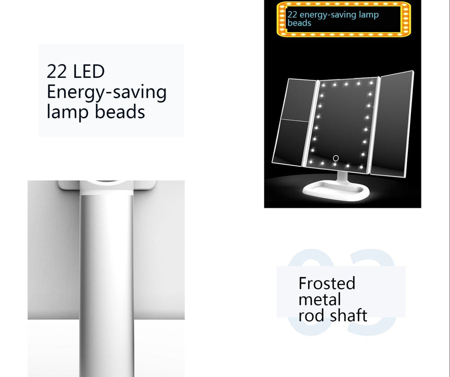 Foldable LED Touch Screen Makeup Mirror - Image 6