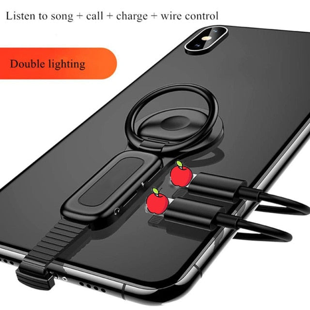 Ring Holder 2 in 1 For iPhone Aux Cable Converter - Image 3