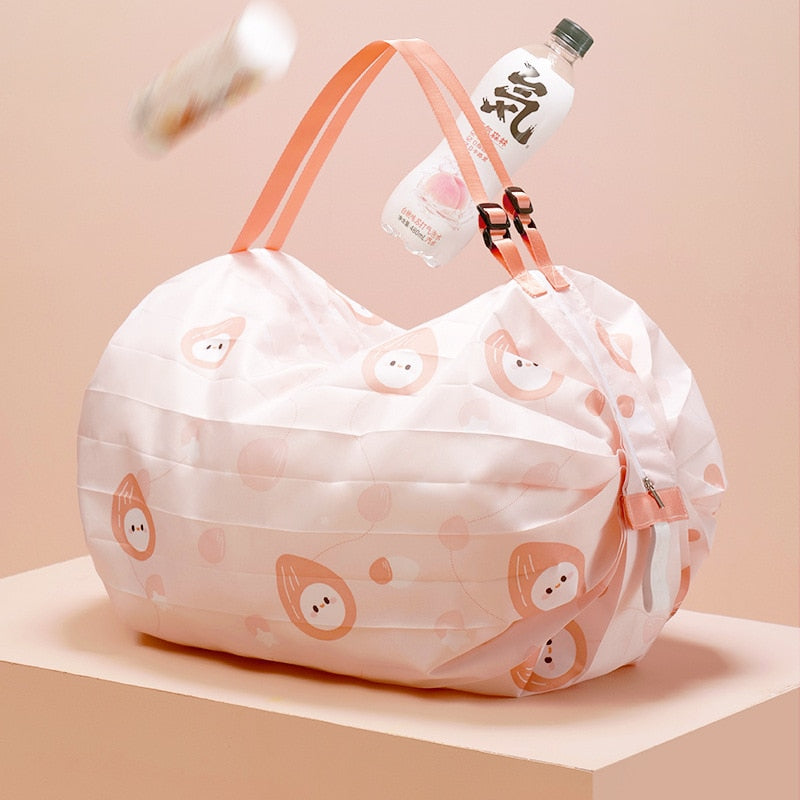 Foldable Colorful Flower Reusable Shopping Bag - Image 2