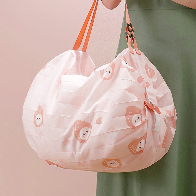 Foldable Colorful Flower Reusable Shopping Bag - Image 1