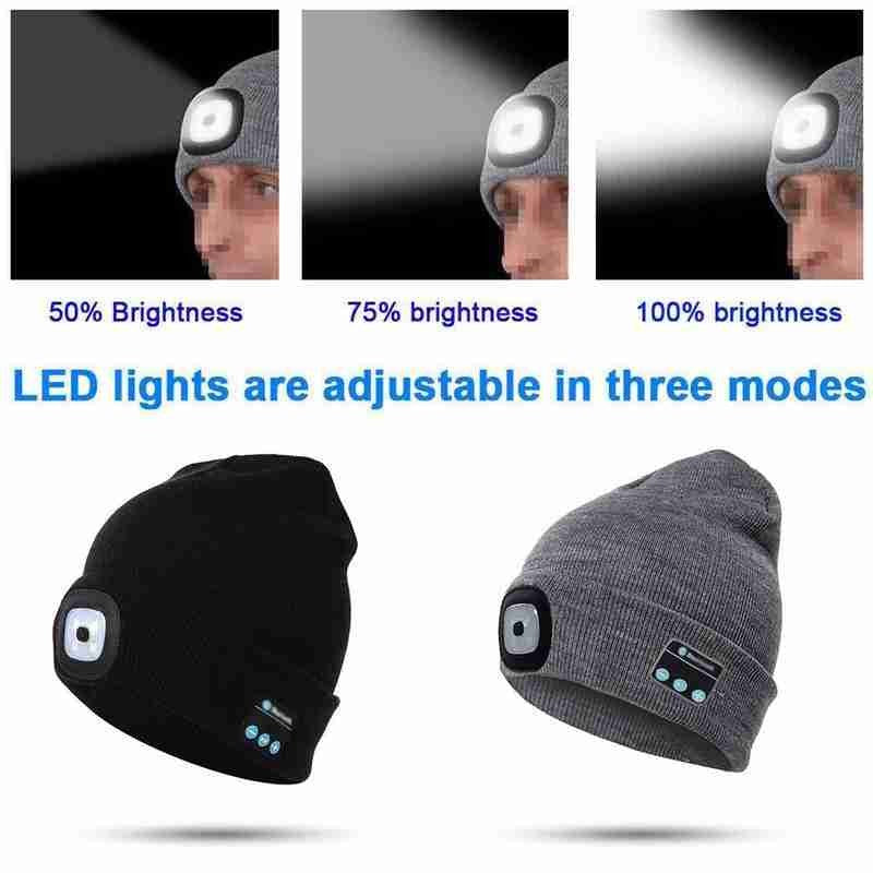 Unisex Bluetooth Speaker Headlamp Beanie Hat - Image 2