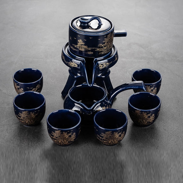Vintage Chinese Style Unique Ceramic Tea Set - Image 5