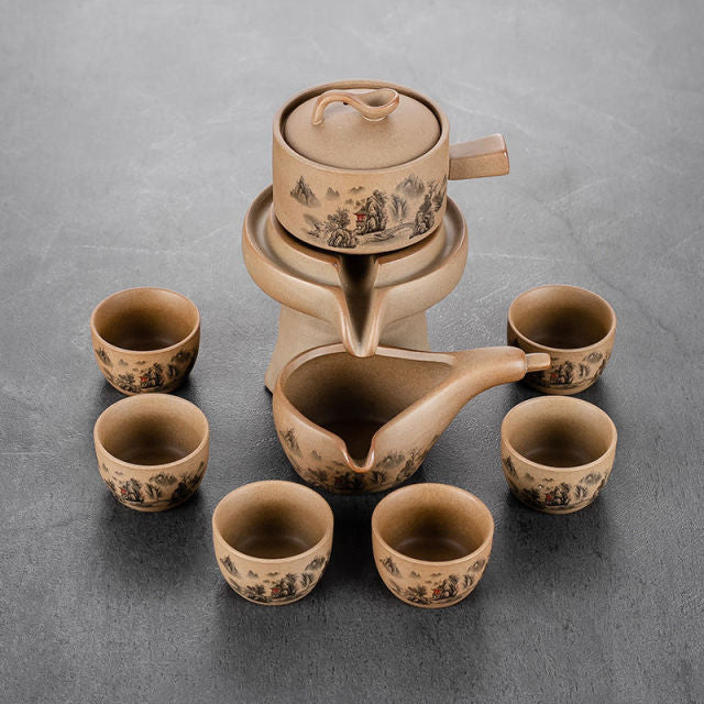 Vintage Chinese Style Unique Ceramic Tea Set - Image 2