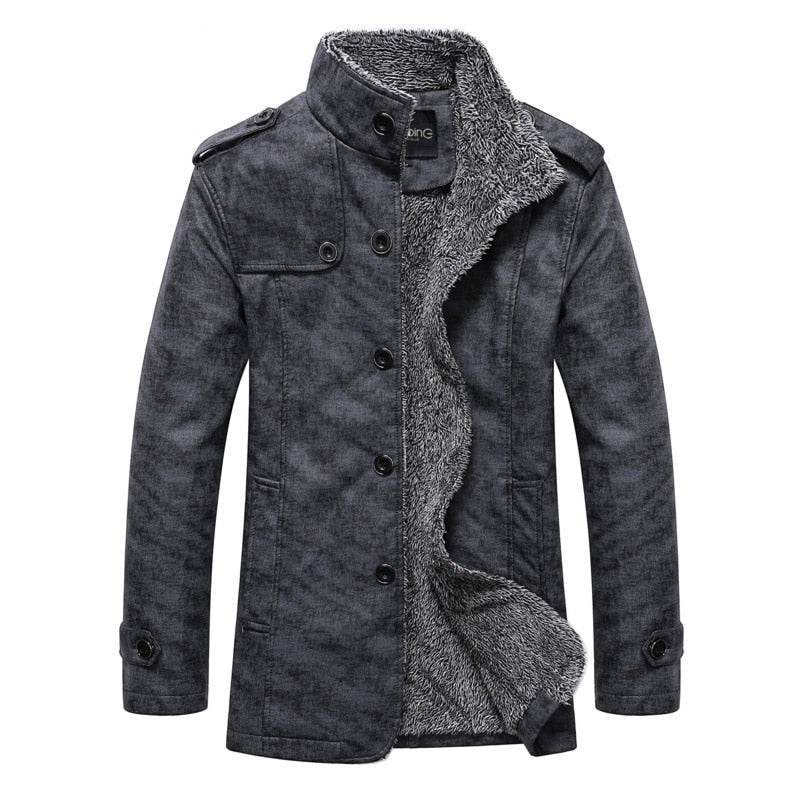 Windbreaker Leather Long Coats Jacket for Men - Image 0