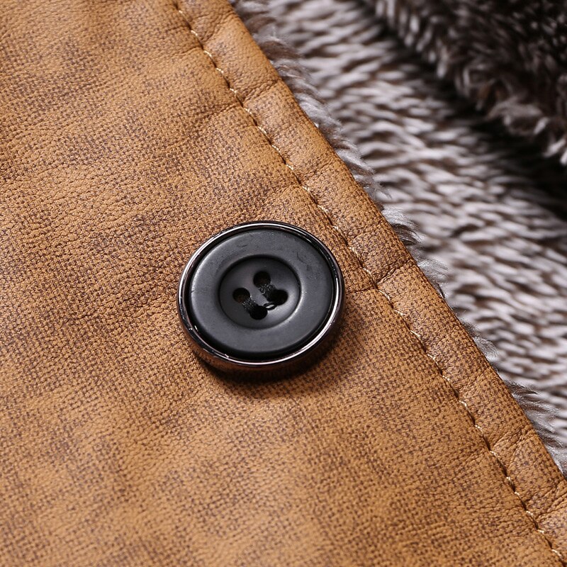 Windbreaker Leather Long Coats Jacket for Men - Image 8