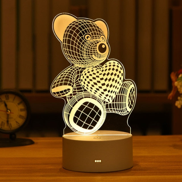 3D Creative Animals Bedside LED Night Lamp - Image 1