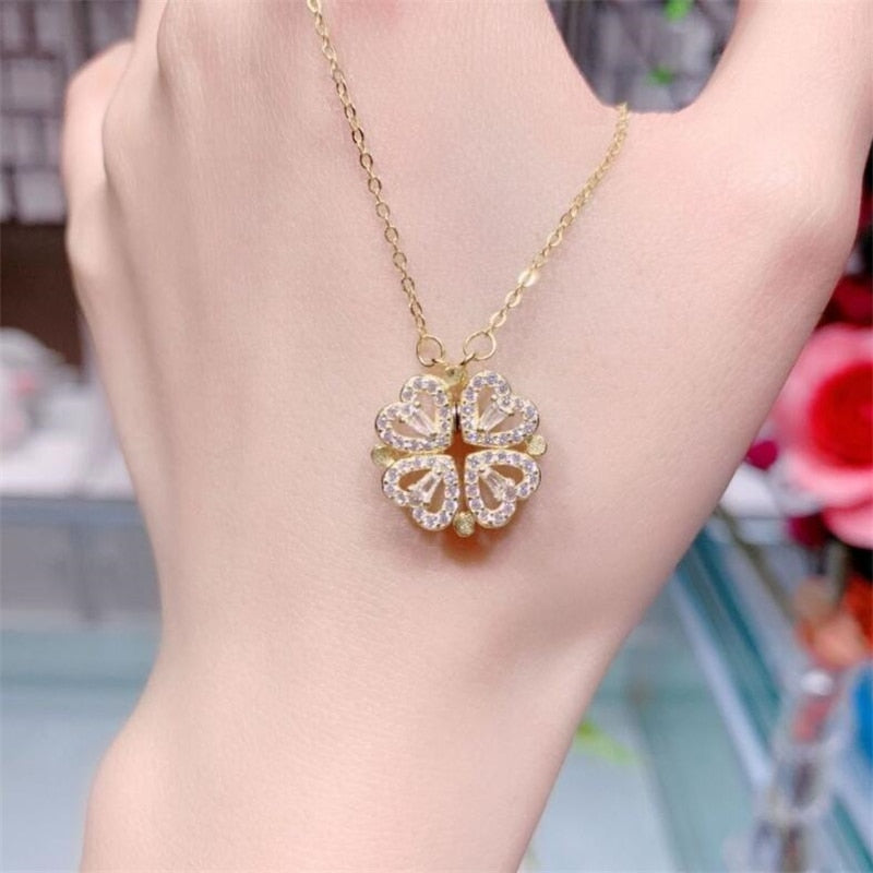 Cute Four Heart Magnet Necklace - Image 1