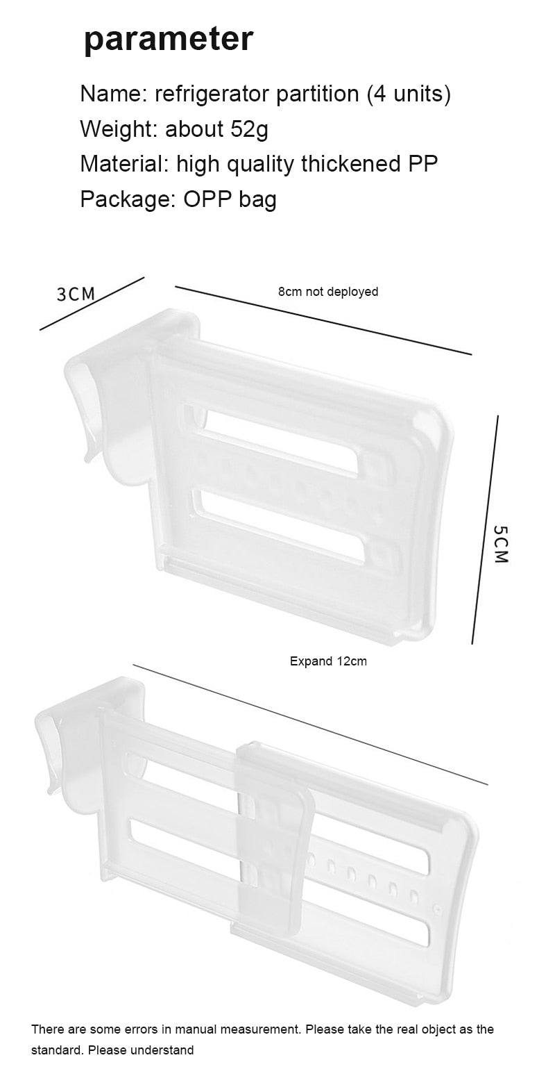 4pcs Retractable Refrigerator Shelf Organizer Divider - Image 3