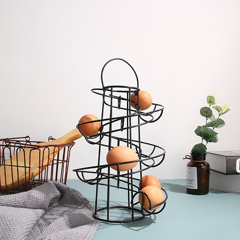 Creative Spiral Egg Dispenser Storage Rack - Image 3