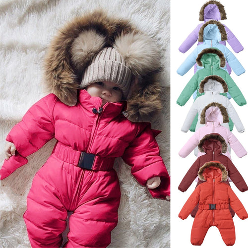 Warm Long Sleeve Hooded Baby Coat - Image 0