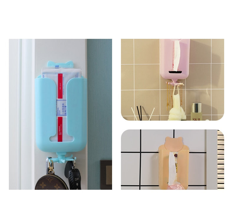 Wall-Mounted Rotating Hook Tissue Storage Dispenser - Image 8