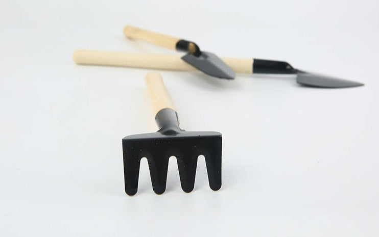Wooden Mini Balcony Gardening Tool Set - Image 3
