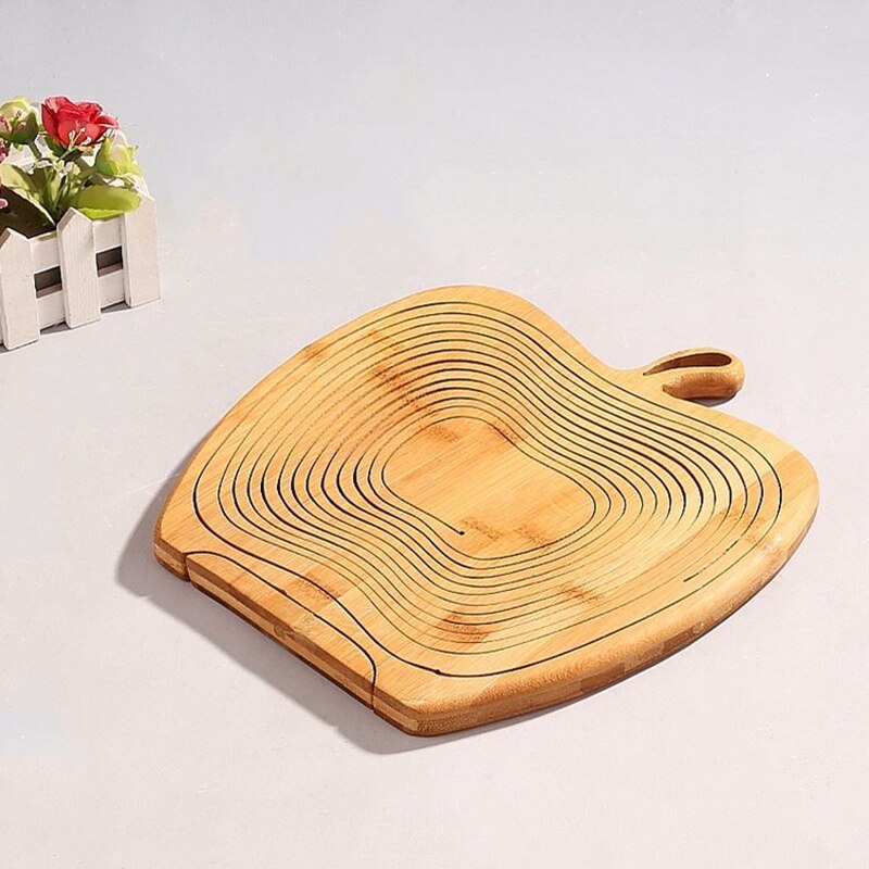 Foldable All-Natural Wooden Fruit Bowl - Image 1