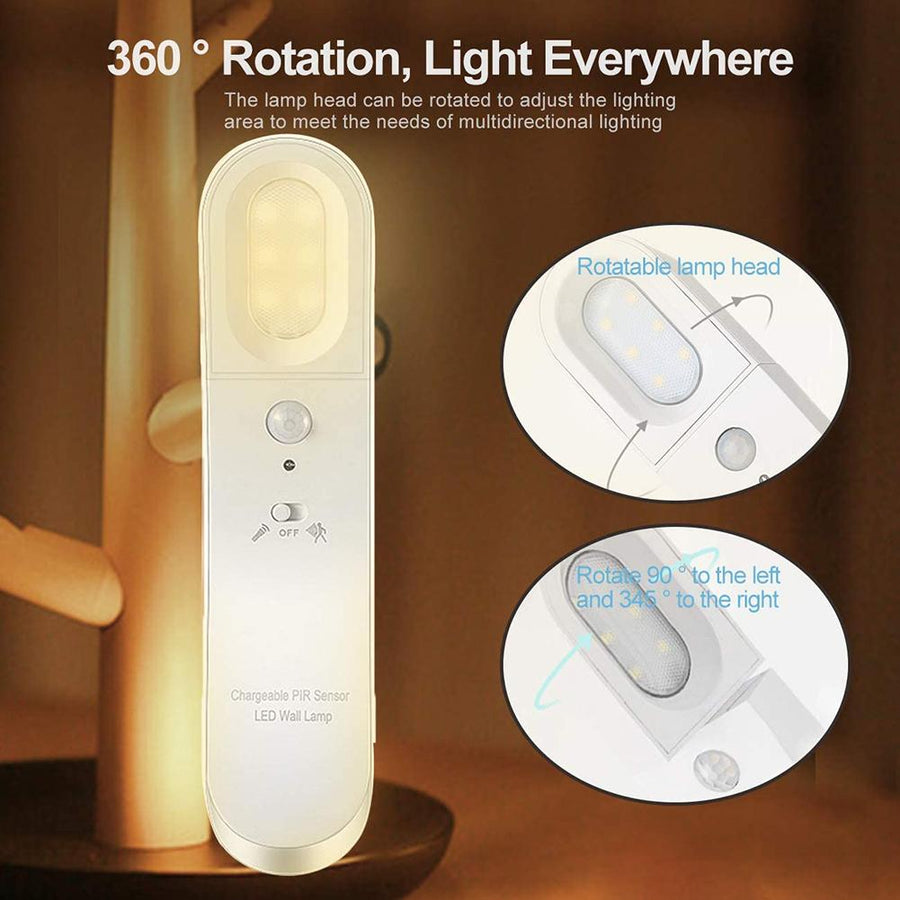 Motion Sensor Rotatable LED Wall Lamp - Image 1