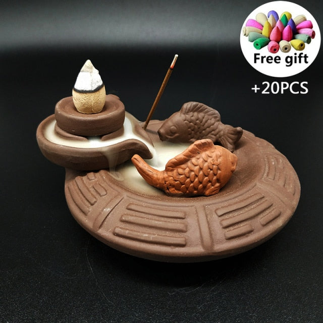 Aromatherapy Creative Ceramic Incense with Stick Holder - Image 3